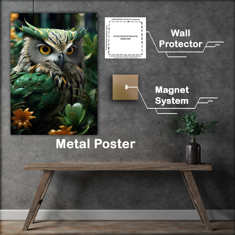 Buy Metal Poster : (Long Eared Owls Masters of Camouflage in Woodlands)
