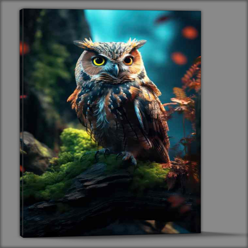 Buy Canvas : (Long Eared Owls in the Forest Silent Guardians of the Woods)