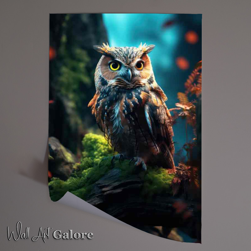 Buy Unframed Poster : (Long Eared Owls in the Forest Silent Guardians of the Woods)