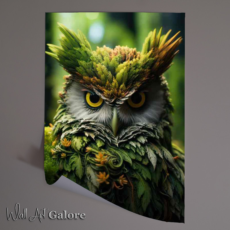 Buy Unframed Poster : (Long-Eared Owl Behavior in the Forest)