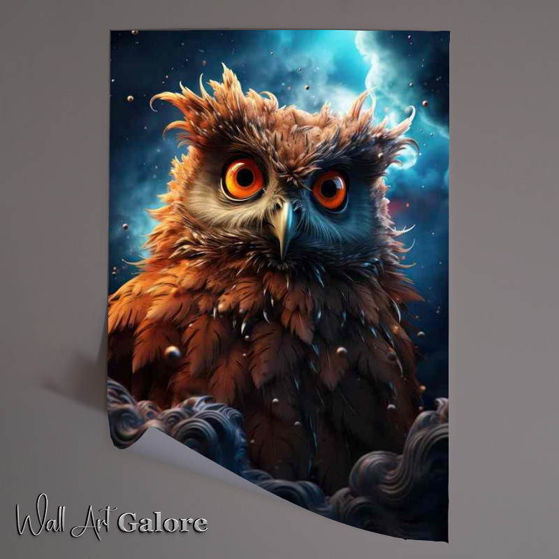 Buy Unframed Poster : (Owl in the night sky)