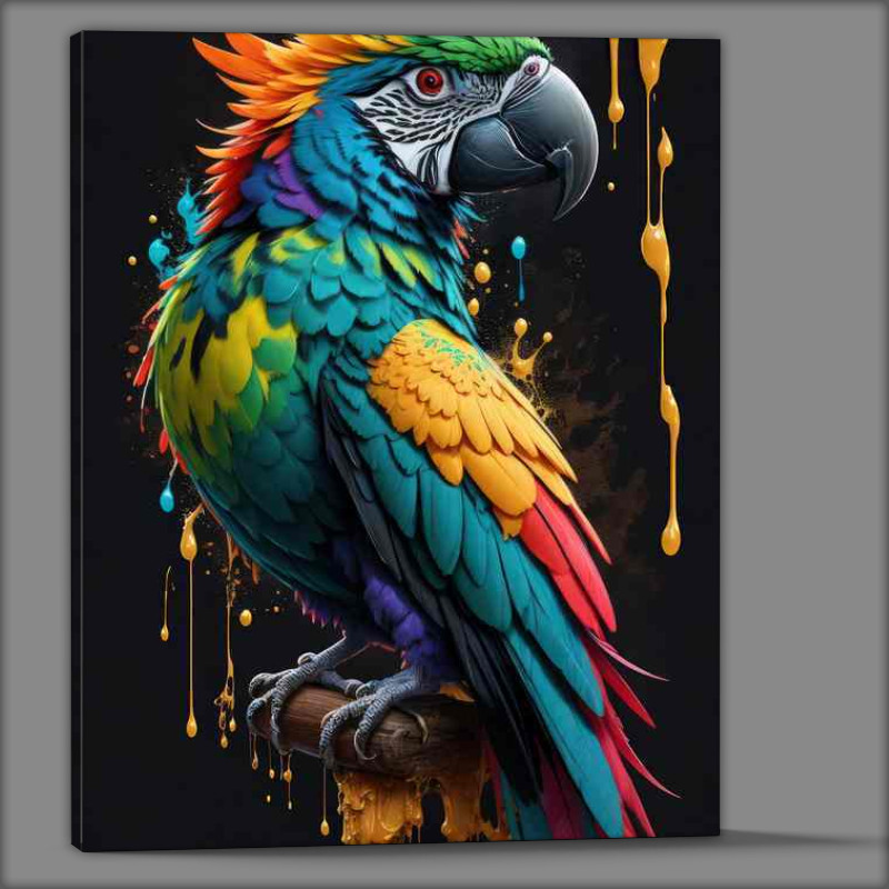 Buy Canvas : (Parrot poster black splash)