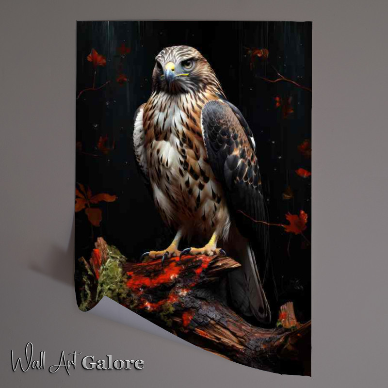 Buy Unframed Poster : (Perched Hawks A Study in Stillness and Power)