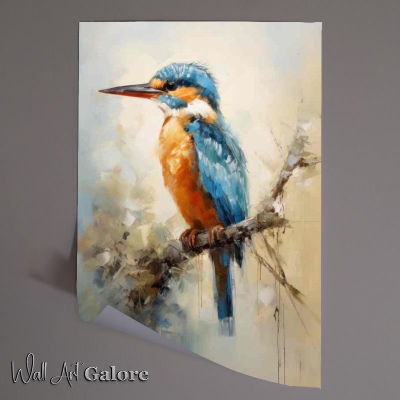 Buy Unframed Poster : (Perched for the Hunt Kingfisher Birds in Action)