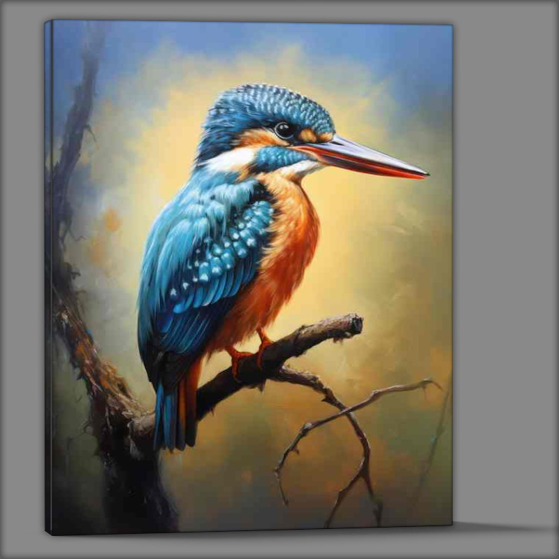 Buy Canvas : (Perching Kings of the Sky Capturing Kingfisher Birds)