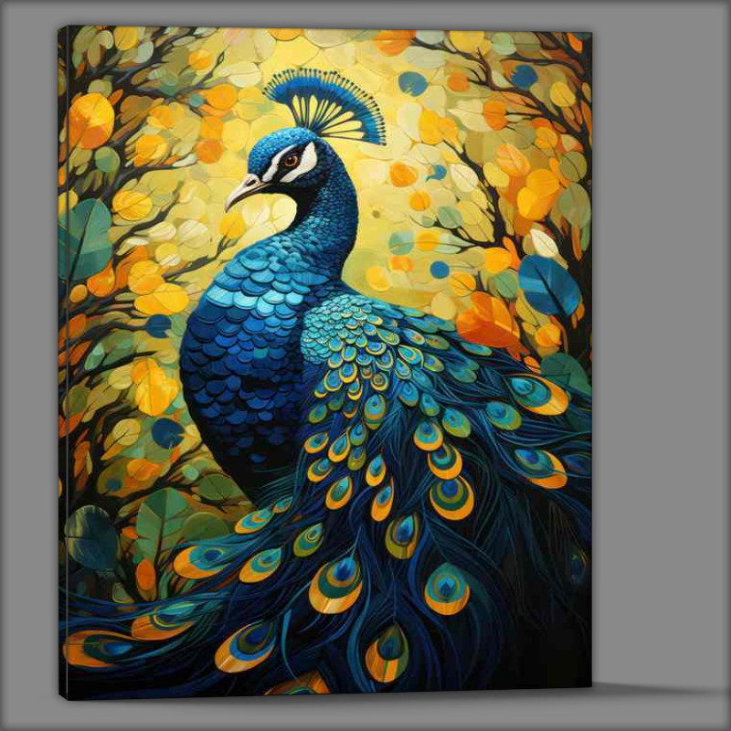 Buy Canvas : (Rainbow Feathers The Brilliant Plummage of A Peacock)