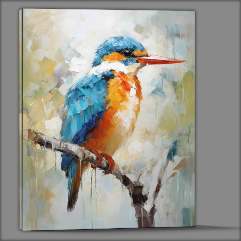 Buy Canvas : (The Art of Patience Kingfisher Birds on Their Perches)