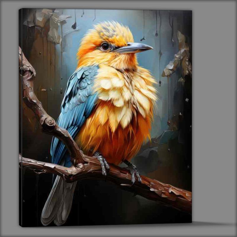 Buy Canvas : (Yellow brested bird painted style on a perch)