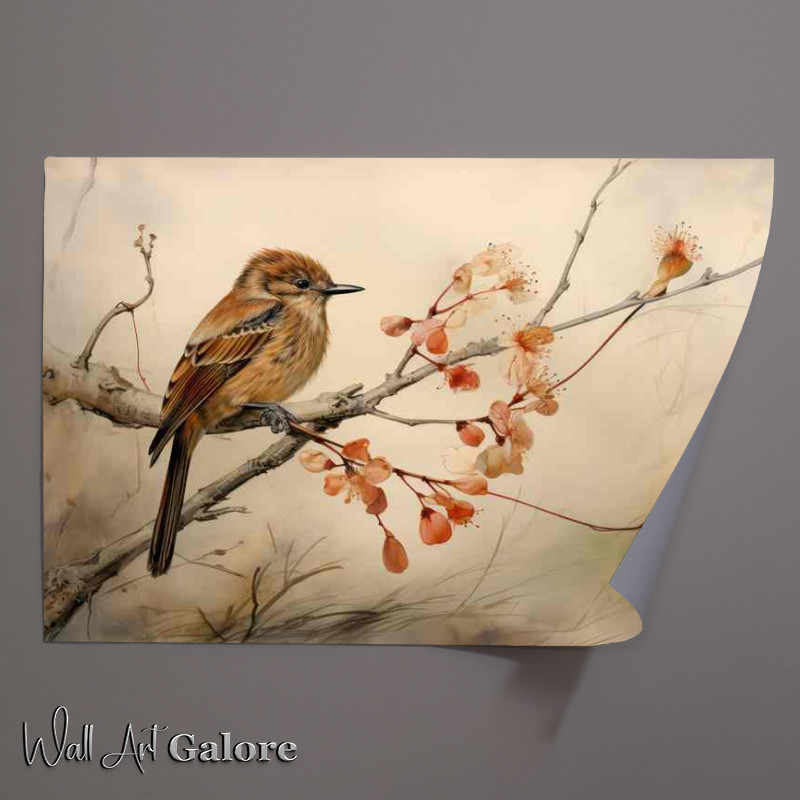 Buy Unframed Poster : (Birds in the Limelight Capturing Beauty on a Branch)