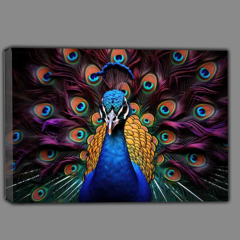 Buy Canvas : (Blossoming Beauty Peacocks Amidst Natures Floral Splendor)