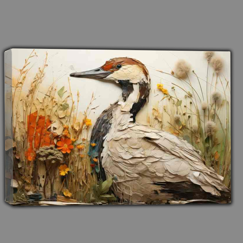Buy Canvas : (Duck in the reeds just by the river)
