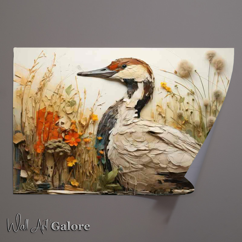 Buy Unframed Poster : (Duck in the reeds just by the river)