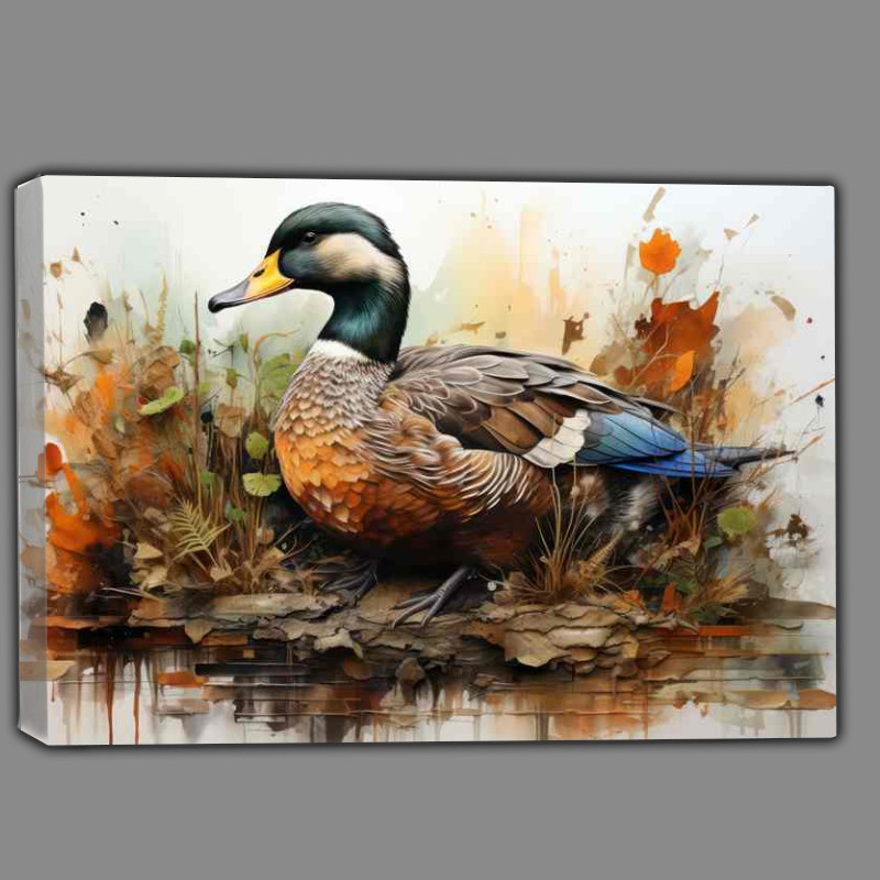 Buy Canvas : (Feathered Friends Ducks on a Piece of Land)