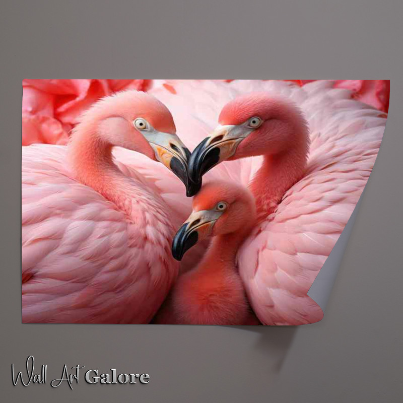 Buy Unframed Poster : (Flamingo Fledglings at Play A Lesson in Grace and Beauty)