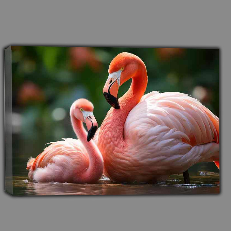 Buy Canvas : (Flamingos taken to water with her mom)