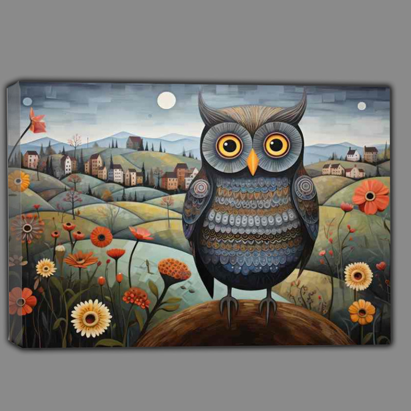 Buy Canvas : (Owl In the countryside painted style art)