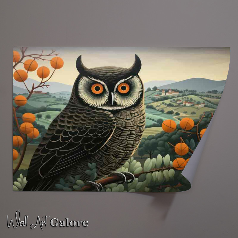 Buy Unframed Poster : (Owl in the countryside in mid autumn)