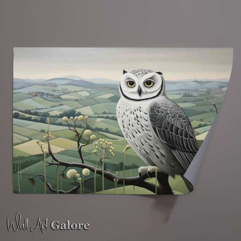 Buy Unframed Poster : (Owl on watch over looking the countrysde)