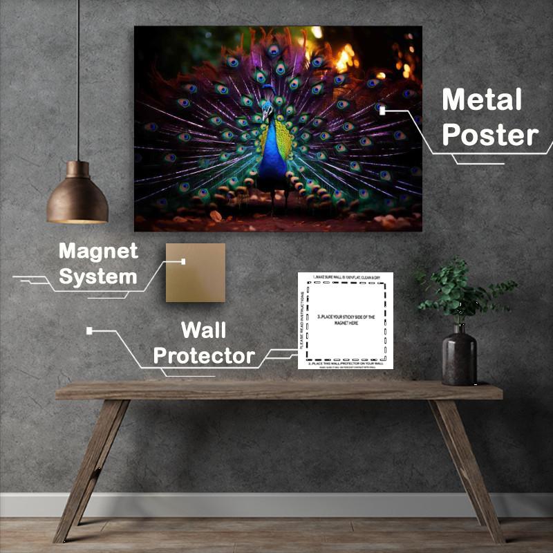 Buy Metal Poster : (Peacock Splendor in Bloom Natures Masterpieces)