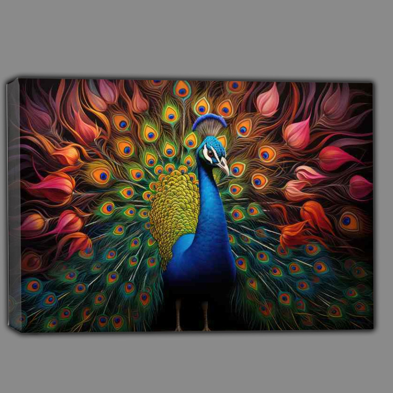 Buy Canvas : (Peacock in a colourful display)