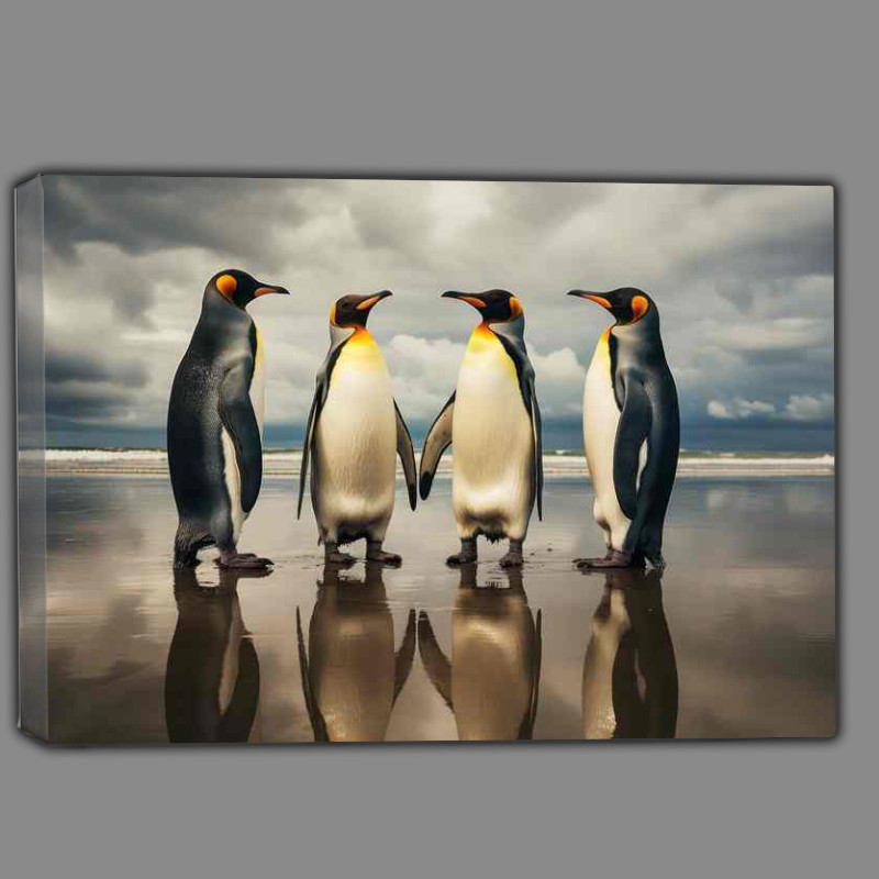 Buy Canvas : (Penguins on a beach having a conversation)