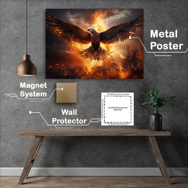 Buy Metal Poster : (Phoenix Reborn A Symbol of Hope and Transformation)