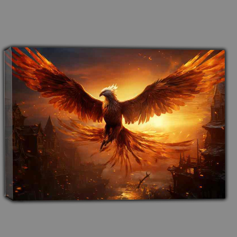 Buy Canvas : (Phoenix Rising from the Ashes An Icon of Resilience)