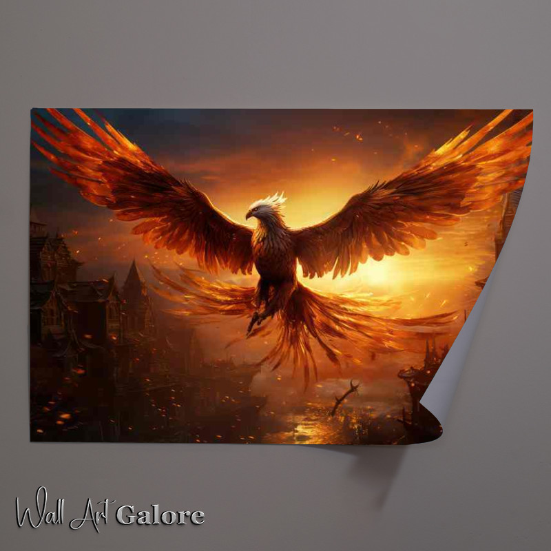 Buy Unframed Poster : (Phoenix Rising from the Ashes An Icon of Resilience)