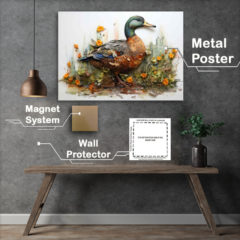 Buy Metal Poster : (Quackers on Terra Firma Ducks on Land)