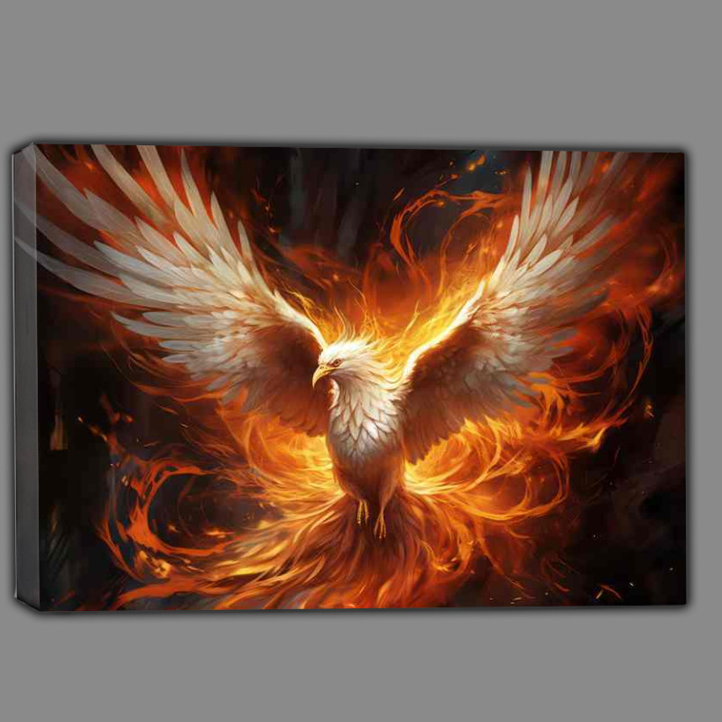 Buy Canvas : (Rising from Darkness The Phoenix Soars in the Night)