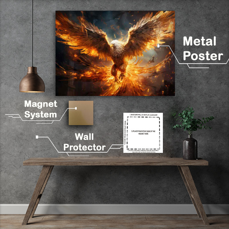 Buy Metal Poster : (Stars and Fire The Eagle Journey in the Night Sky)