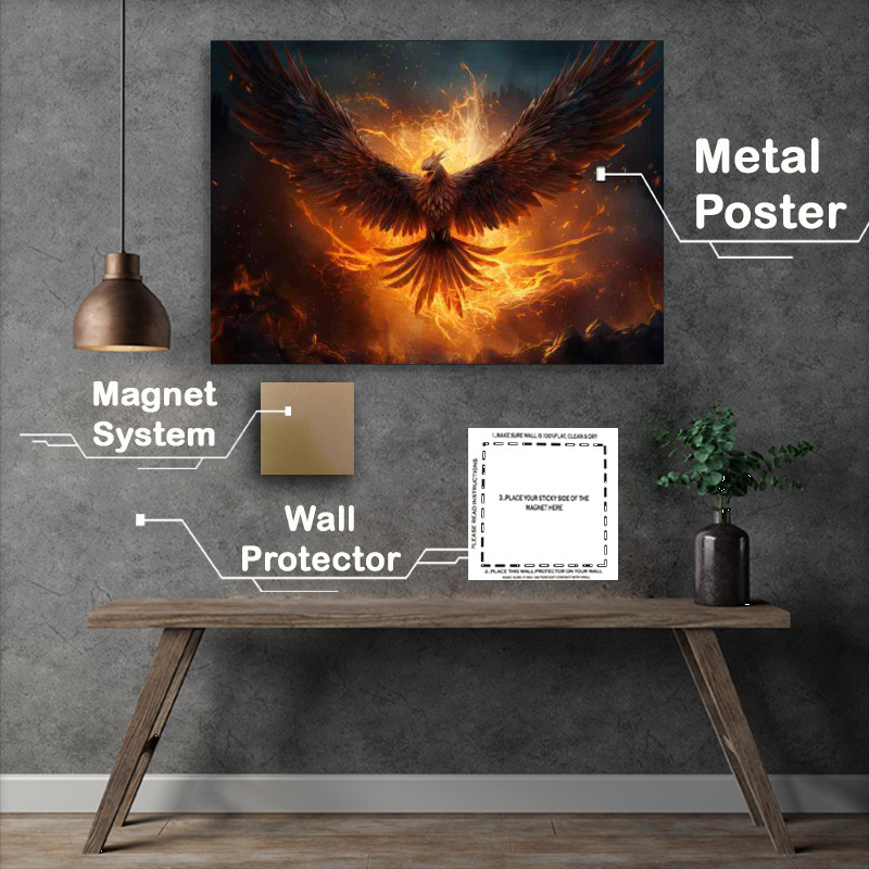 Buy Metal Poster : (The Phoenix Rising A Tale of Rebirth and Renewal)