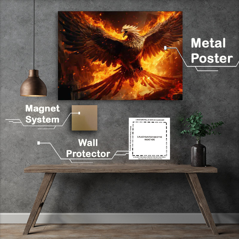 Buy Metal Poster : (The Phoenixs Resurgence A Metaphor for Personal Growth)