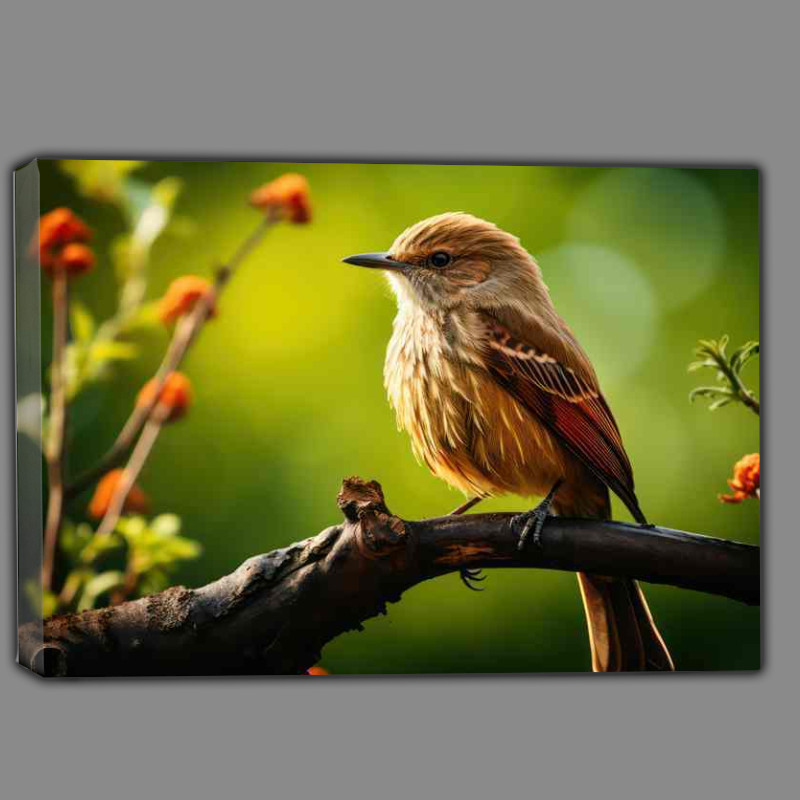Buy Canvas : (great tit style on a perch in the morning sun)