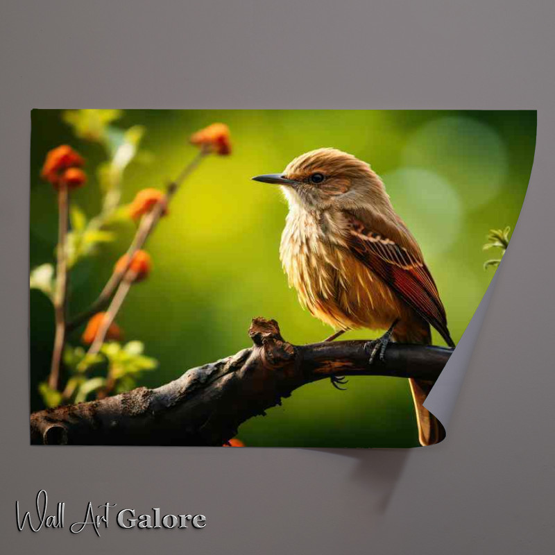 Buy Unframed Poster : (great tit style on a perch in the morning sun)