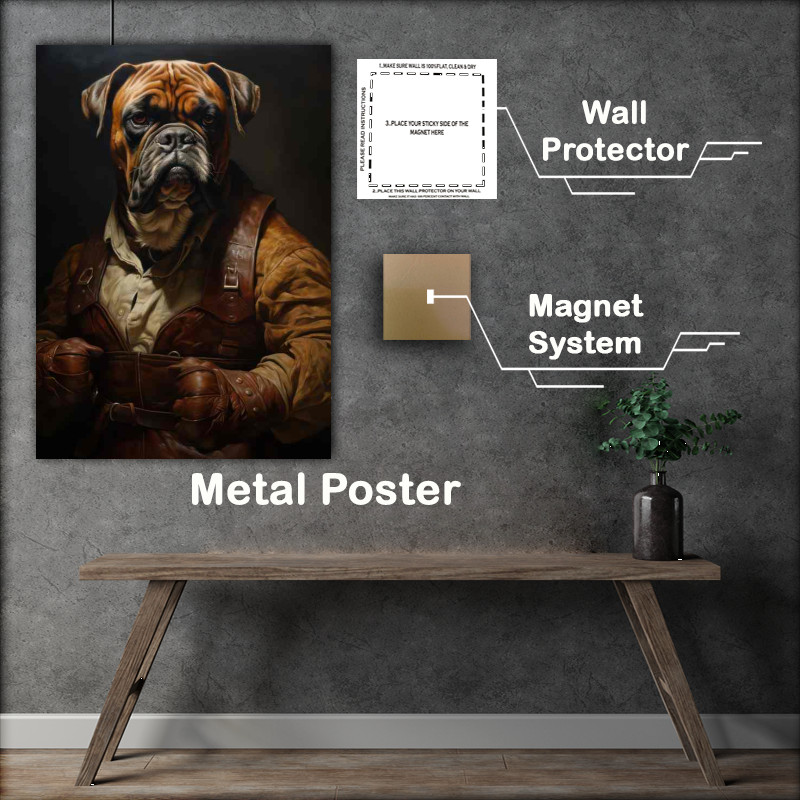 Buy Metal Poster : (Boxer Dog Ready To Box)