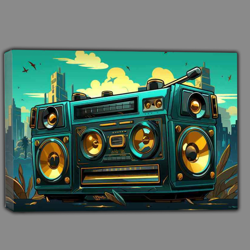 Buy Canvas : (Cartoon illustration of a boombox hip hop style)