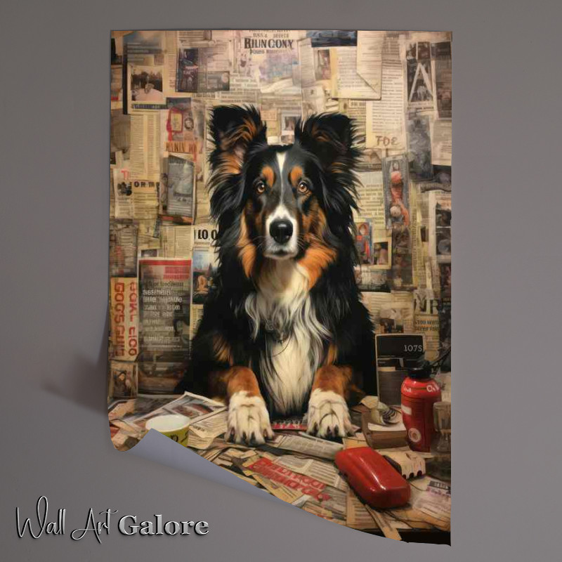 Buy Unframed Poster : (Chloe the Collie Reading her newspaper)