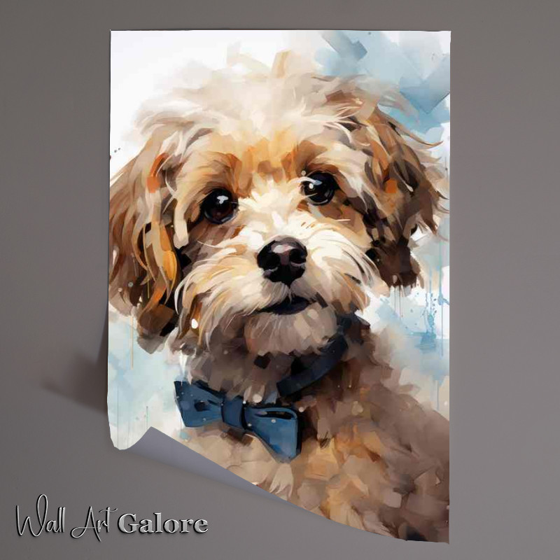 Buy Unframed Poster : (Cute Dog in a bow tie been curious)