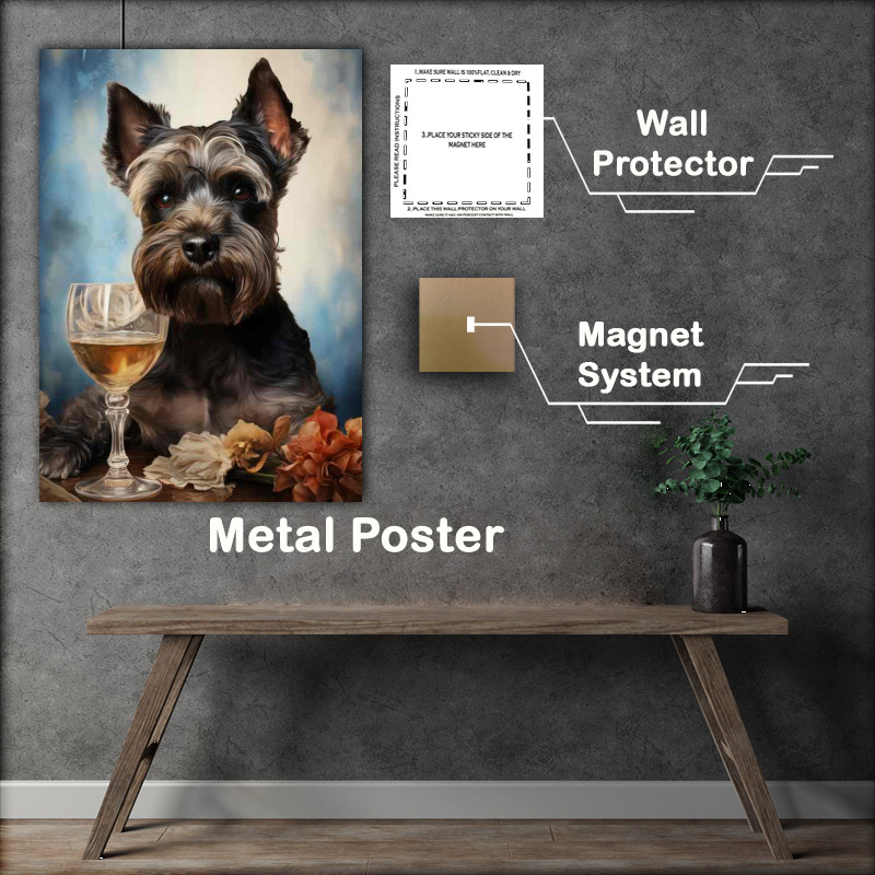 Buy Metal Poster : (Dog having a gless of beer cheers)