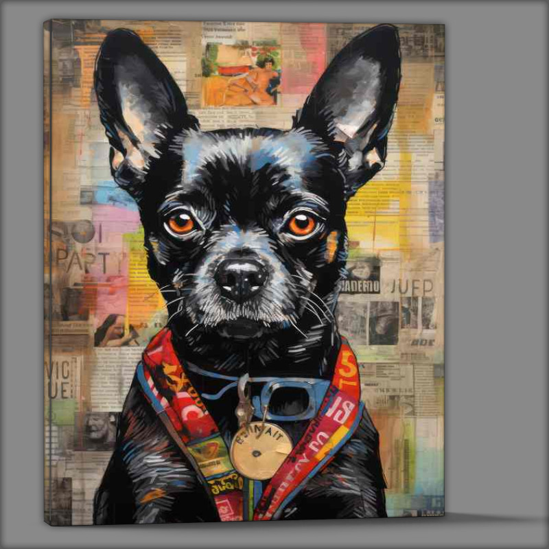 Buy Canvas : (French buldog getting ready for picture)