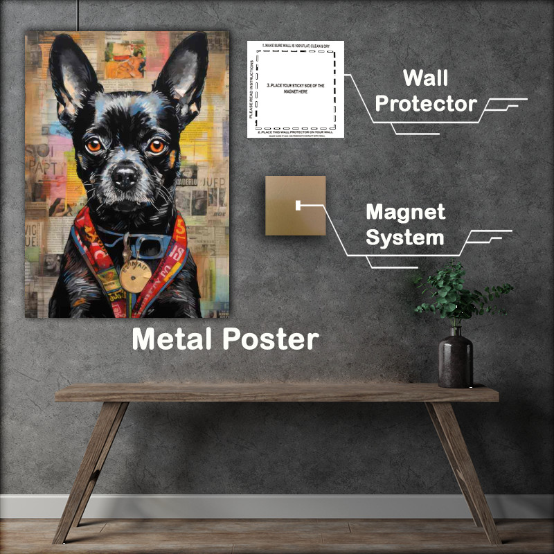 Buy Metal Poster : (French buldog getting ready for picture)