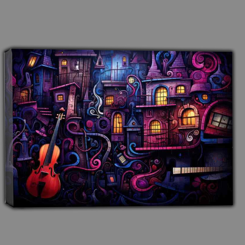 Buy Canvas : (Doodling background shows various music instruments)