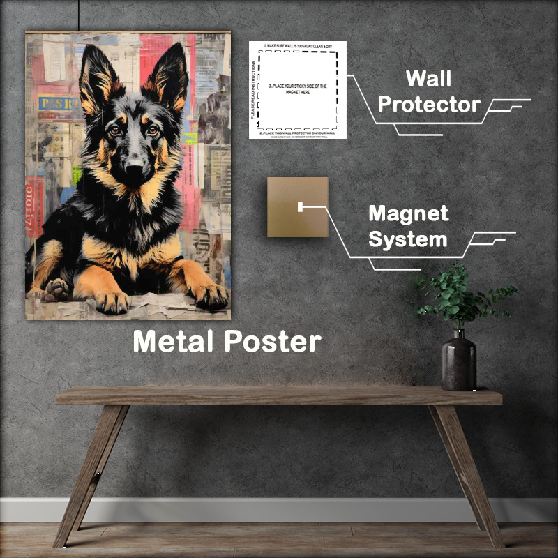 Buy Metal Poster : (Gerry The German Sheppard Posing)