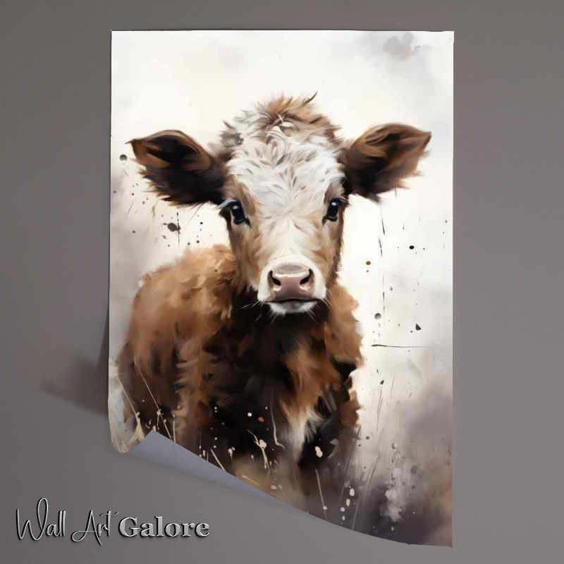 Buy Unframed Poster : (Little Calf Cow staring at the camera)