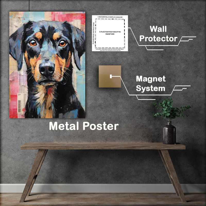 Buy Metal Poster : (Newspaper Dog Collage head)