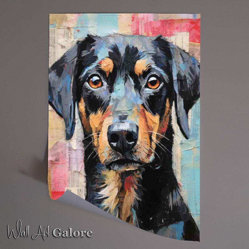 Buy Unframed Poster : (Newspaper Dog Collage head)