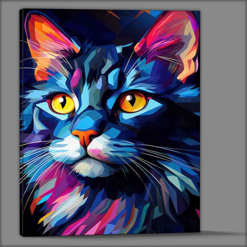 Buy Canvas : (Purr fectly Colorful Cat)