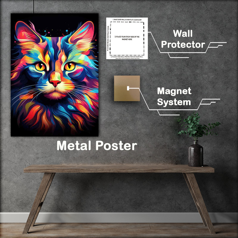 Buy Metal Poster : (Rainbow Cats A Visual Delight)