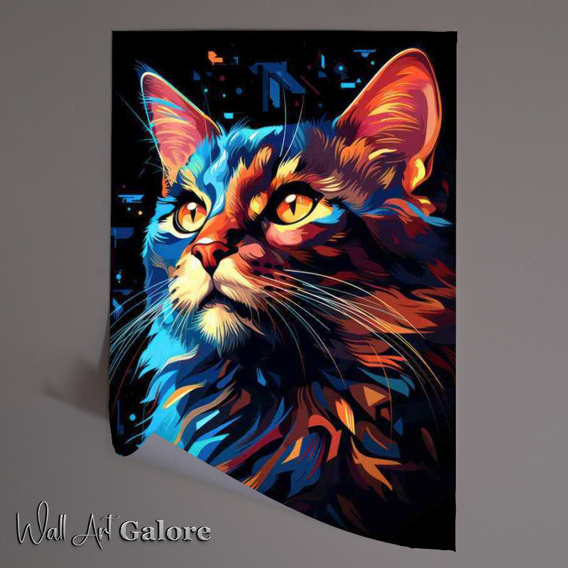 Buy Unframed Poster : (The Artistry of Colorful Cats)